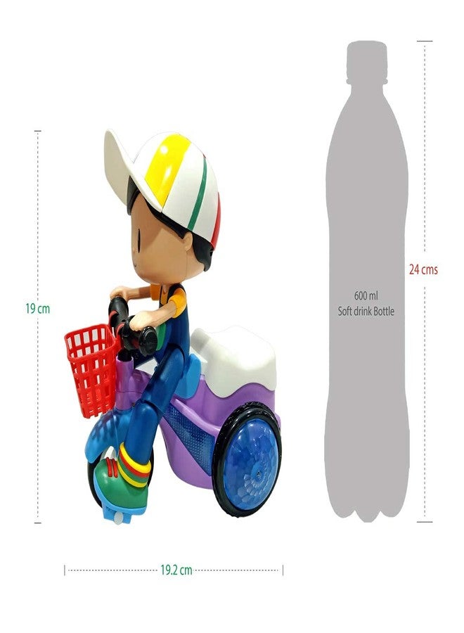NIYANETAIL Light and Sound Musical Stunt Bike Tricycle Bump and Go Scooter Toy - 4D Flashing Light Effects and Music Stunt Motorcycle with 4D Lights, 360 Rotation Movement - Image 2